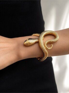 Gold Snake Wrap Bracelet Cuff